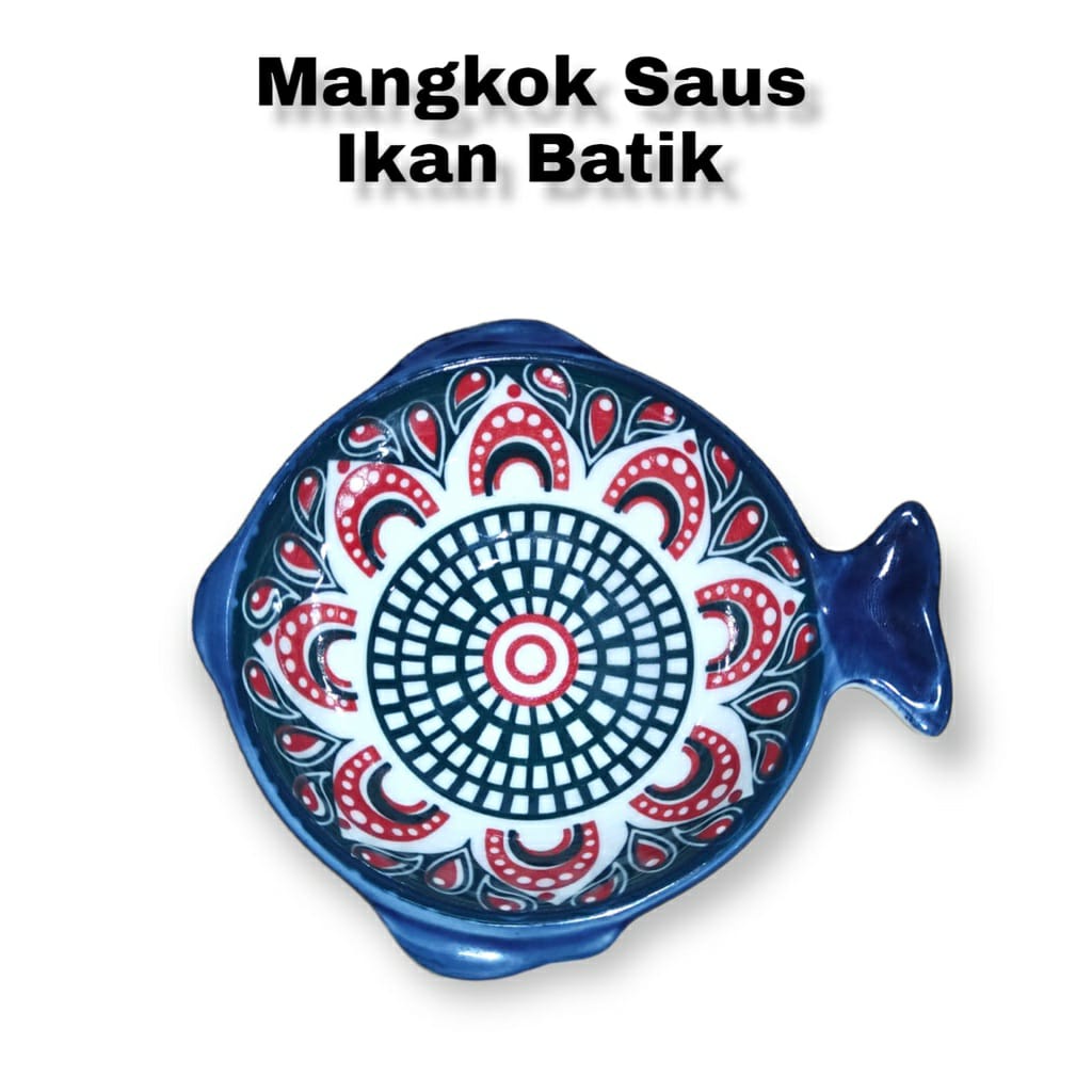 Mangkok Keramik Saus/Sambal Model Ikan -12cm Harga/Pc
