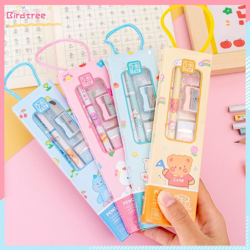 

[Readystock❤️COD]Alat Tulis Portabel Set Penghapus Pensil Kotak Hadiah Siswa Ulang Tahun TK Hadiah Kreatif- BS