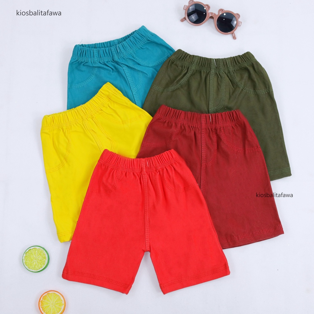 Short Jegging Kids uk 3-4 Tahun / Celana Pendek Anak Laki Perempuan Pants Jeans Tebal Polos Murah