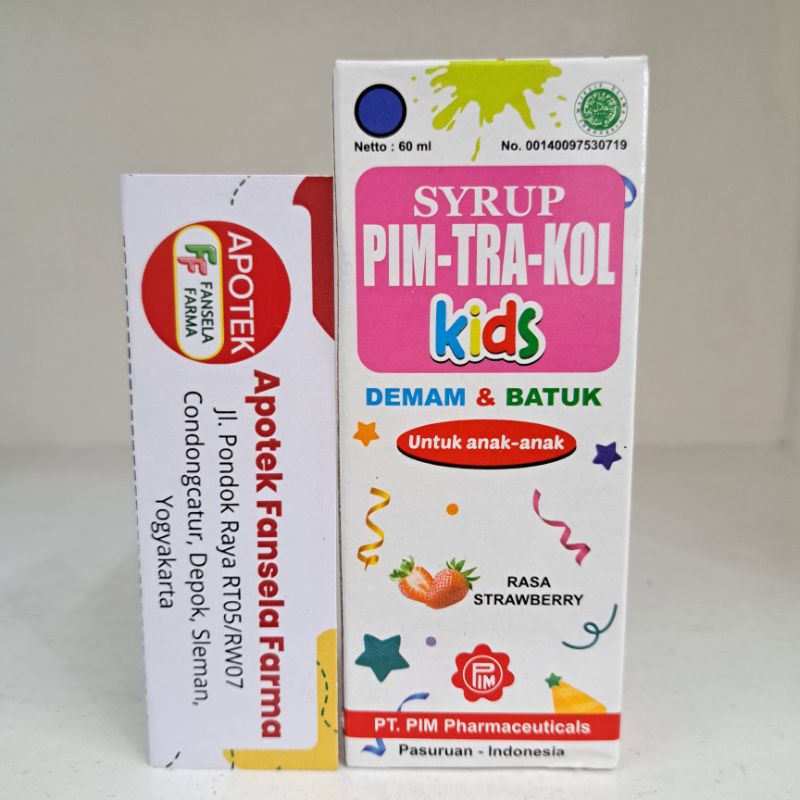 PIMTRAKOL Kids Sirup Demam Batuk Anak Pim Tra Kol Strawberry