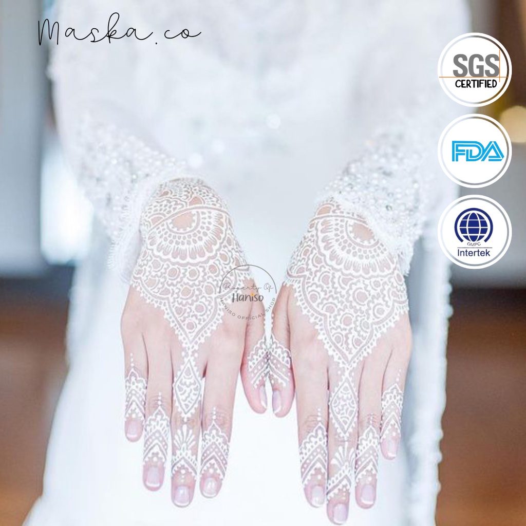 White Henna Instan Pengantin Premium Temporer Sepasang kiri kanan VOL 1