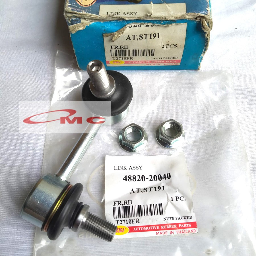 Part No: 48820-20040-RBI ( 48820-20040/44010 )  RBI Genuine Parts (Orisinil RBI) Made In Thailand  Stabilizer Link / Link Stabil / Joint Stabilizer (Link As Stabilize) Depan Kanan untuk mobil Toyota: 1. Toyota Corona Absolut Tahun 1992-1997   Harga per Pc