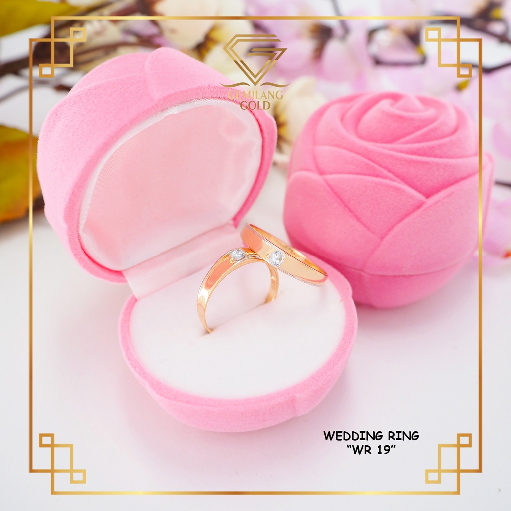 CINCIN KAWIN EMAS KADAR 375 (8K) CINCIN COUPLE CINCIN SATUAN MEWAH & KASUAL CINCIN WEDDING (WR 19)