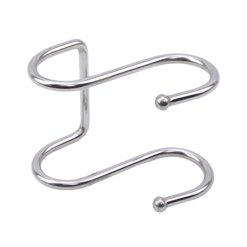 1pc Kait Tipe s Kepala Ganda Bahan stainless steel Warna Silver Putih