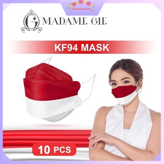 Fashion Fair - Madame Gie Protect You KF94 Merah Putih - Masker 10 Pcs