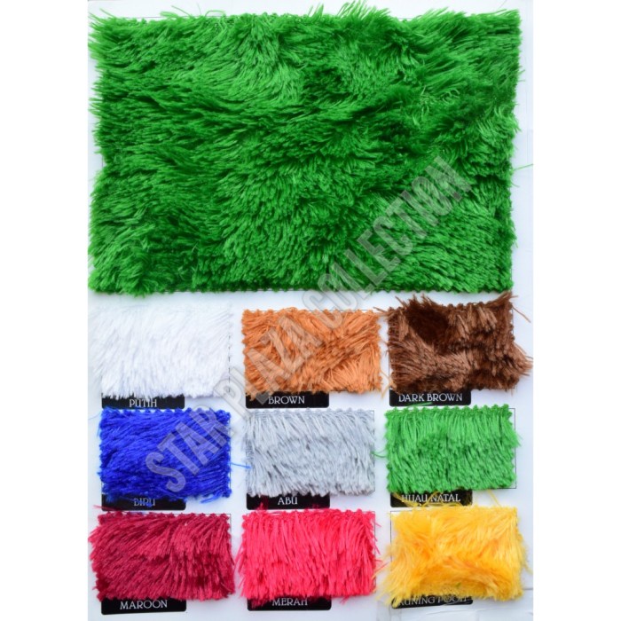 KARPET BULU Bahan Kain Bulu Rasfur Tinggi 1.5cm (Bantal, Dashboard Mobil, Karpet) tebal anti slip ka