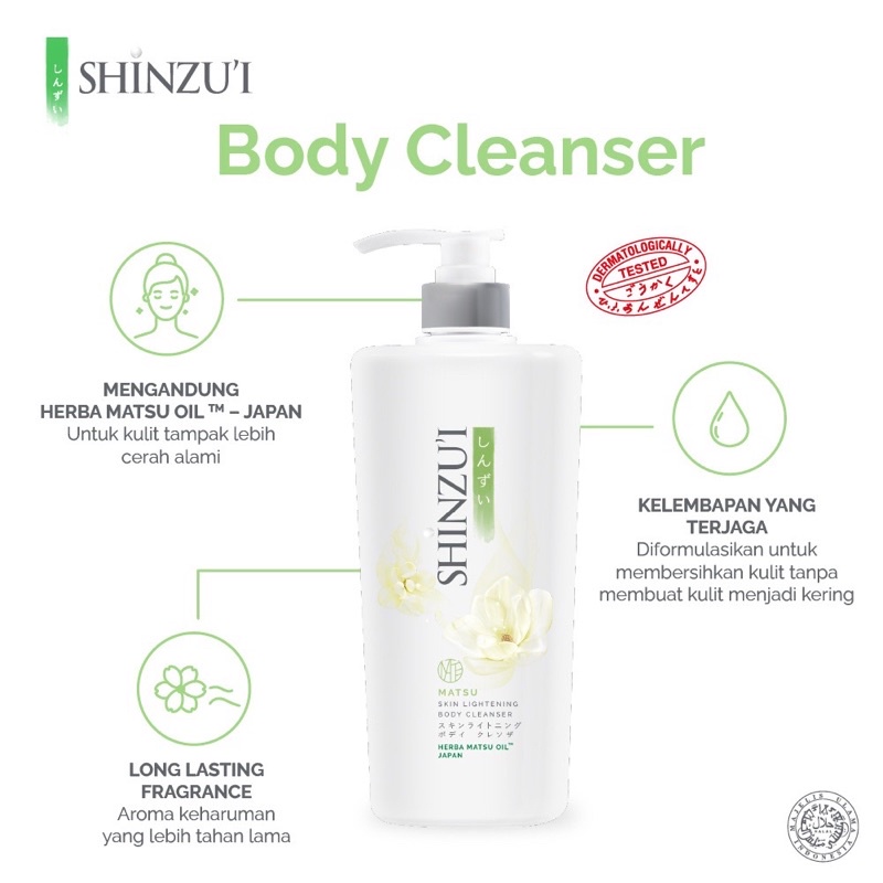 SHINZUI Body Cleanser 480 ml | Shinzui Sabun Cair Botol Pump