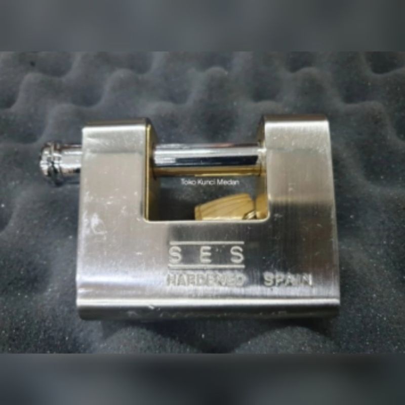 SES - Gembok Panzer Chrome Segi Petak 80mm cocok untuk ruko, gudang, rumah