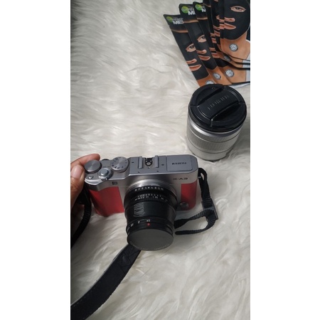 mirrorless fujifilm xa3 second + lensa kit + lensa fix tt artisans 1.4mm