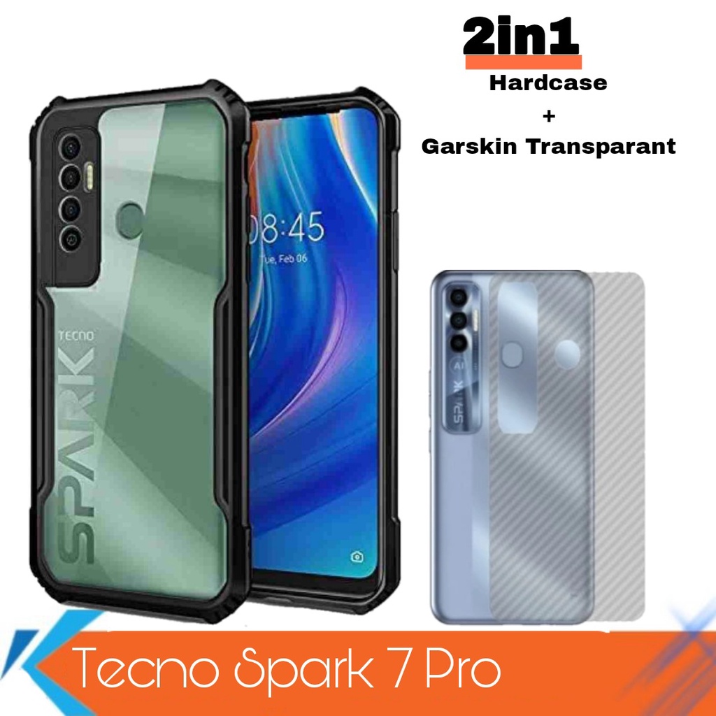 Casing Tecno Spark 7 Pro Hardcase Shockproof Transparant Case Tecno Spark 7 Pro Free Garskin Transpa