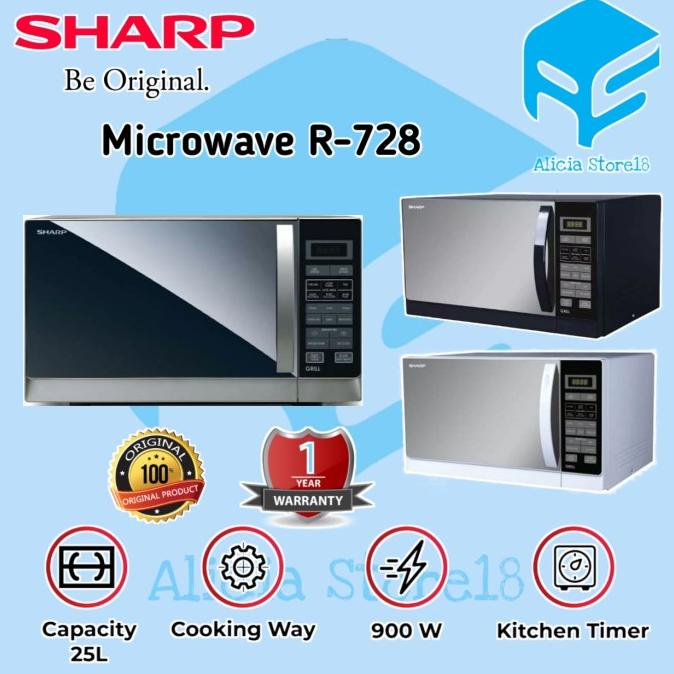 SHARP Microwave Oven 25L R-728(K) R-728(W) IN R728K R728W R728S R728