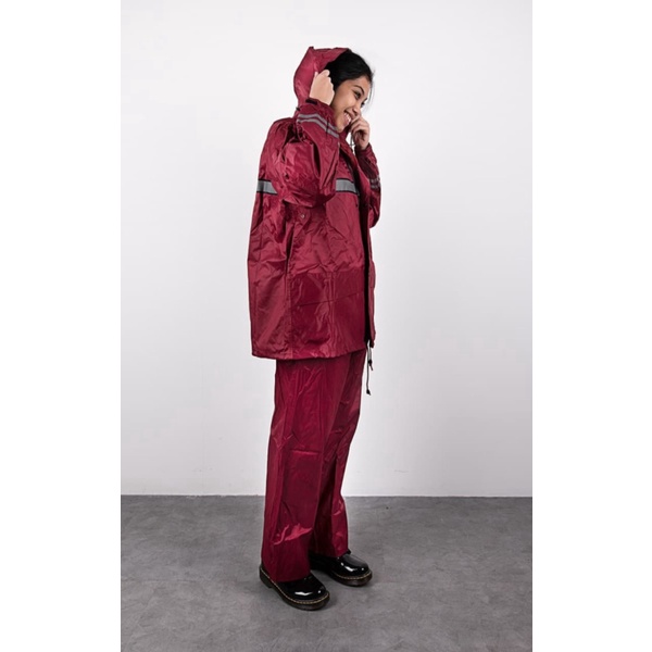 Promo Jas hujan setelan / jas hujan jaket celana / GRC - JD1111 - Hitam M Berkualitas