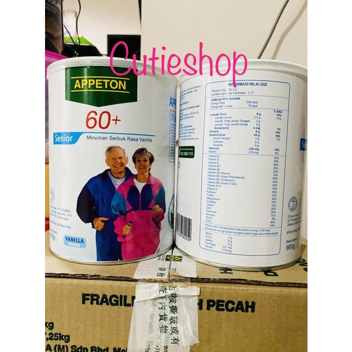 

[ COD ] Appeton 60+ 900 gram rasa vanila vanilla susu lansia susu orang tua