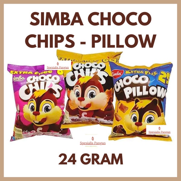 SIMBA SEREAL CHOCO CHIPS PILLOW 24gram Cereal coklat stroberi pillow