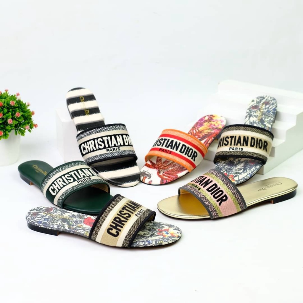 [7.7 Boombastis Sale⚡] - SANDAL WANITA DS08 CHRISTIAN DR DWAY SLIDE SENDAL PREMIUM IMPORT