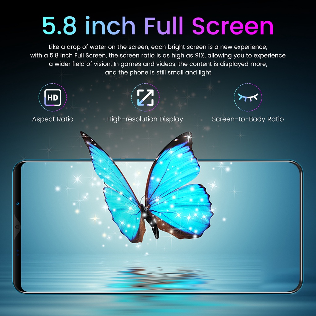 (Baru+COD) VIV0 X50 Plus 8+256GB Handphone 5.8 inci 4800mAh Baru Hp Murah Dual Card SIM Support 4g/5g 5G Ponsel + Bluettoth Headset