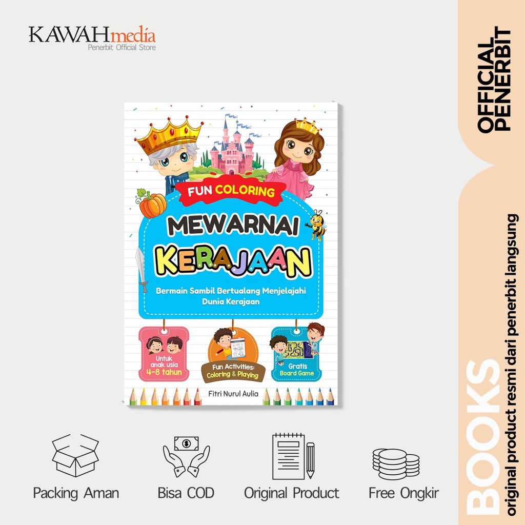 BUKU AKTIVITAS BELAJAR ANAK FUN COLORING MEWARNAI KERAJAAN ANAK TK PAUD - Fitri Nurul Aulia | Cikal 