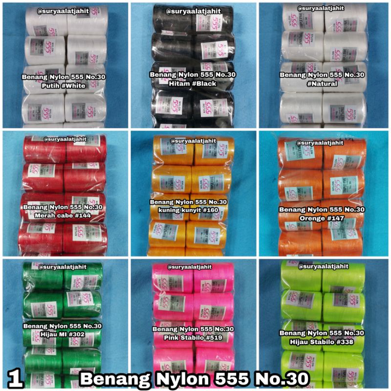 Benang Nylon 555 D/03 Palet No.30 (1pak@10cones) =rp.75.000/1pak