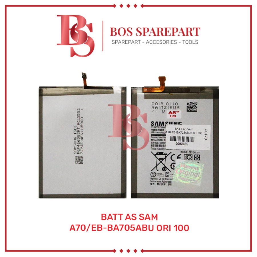 BATTERY AS SAMSUNG A70 / EB-BA705ABU ORI 100 / BATERAI / BATRE