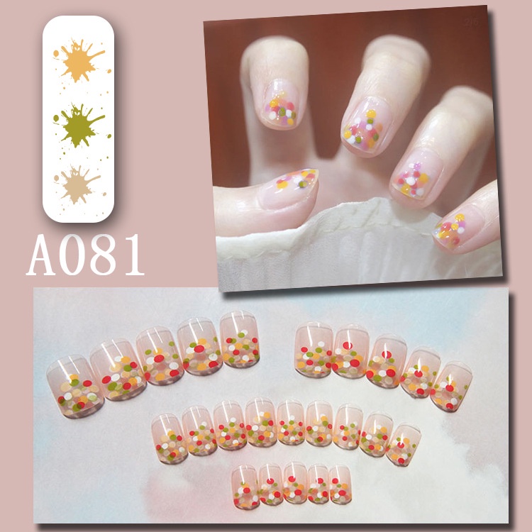 Sangat Cantik!!!Rekomendasi!!!KUKU PALSU 24pcs / set  fashion fake nail /FAKE NAIL ART 3d Tahan Air