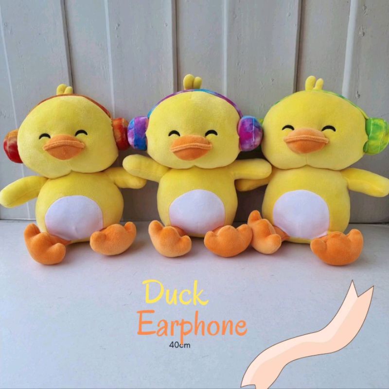 BONEKA BEBEK HEAD SET DUCK HEAD PHONE FRUIT 35 CM