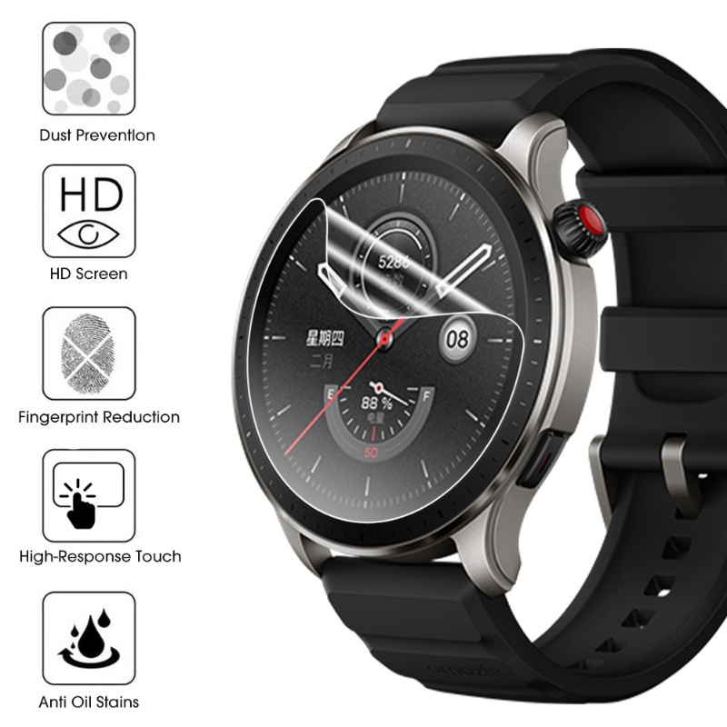 Pelindung Layar Smartwatch Bahan TPU Hydrogel Anti Gores Untuk Amazfit GTR 4 / GTS 4