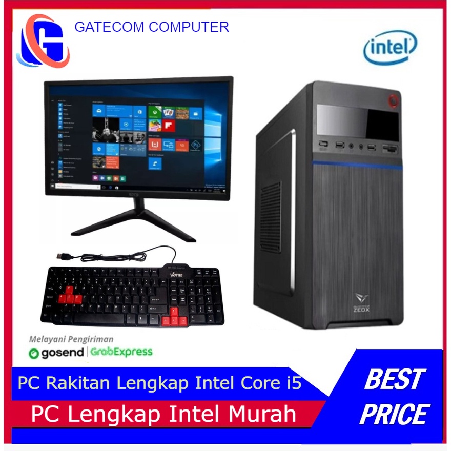 Komputer Full Set Murah Intel Core I5 Ram 8GB SSD 256GB HDD 500GB LED 24