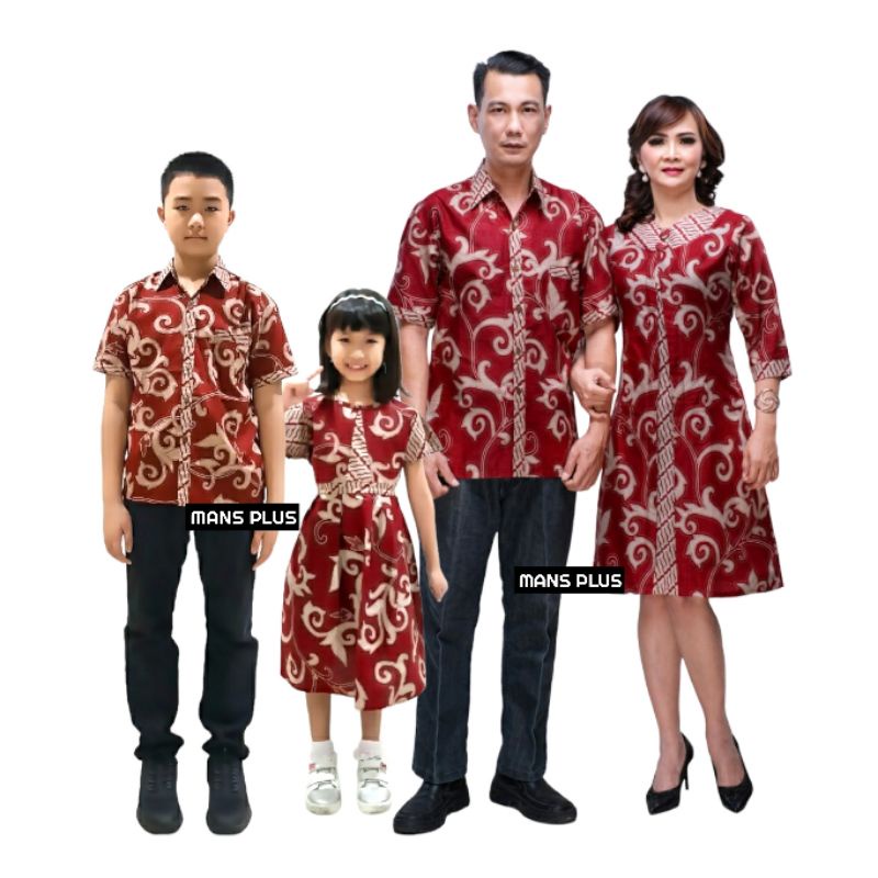 Batik Couple Family Set Sarimbit Dress Jumbo Big Size 4L-5L Seragam Keluarga AMT