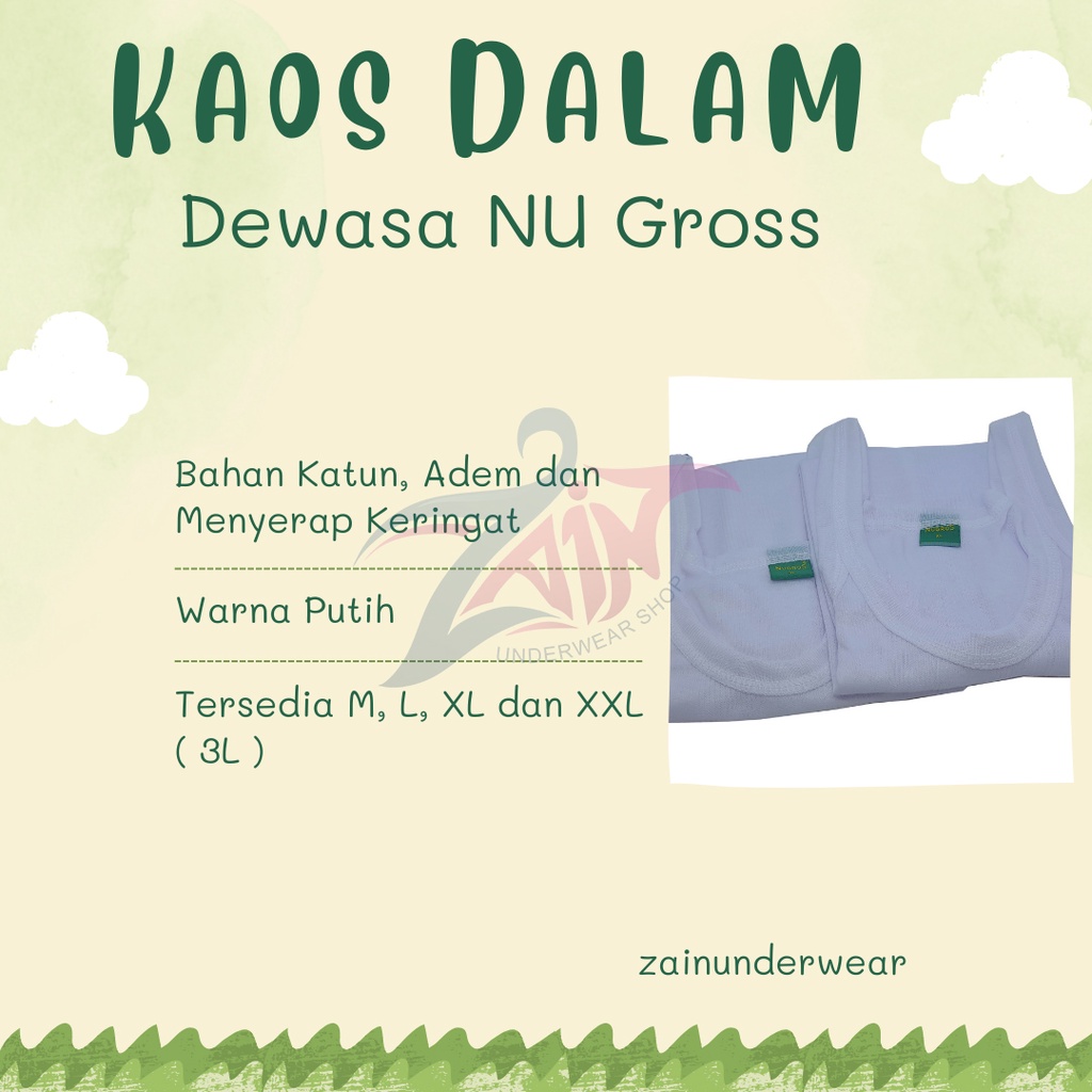 Kaos Dalam Pria Dewasa Nugros I Singlet Pria Dewasa Nugros I Size M, L, XL dan XXL I Singlet Remaja 