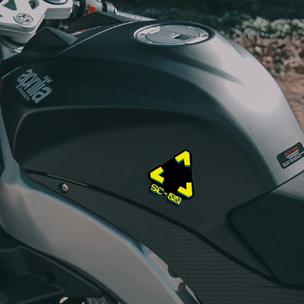 Cyberpunk 2077 Mobil Sepeda Motor Skuter Sepeda Stiker Reflektif Peringatan Tanda Seru Gaya Cyberpunk Decal Untuk Honda