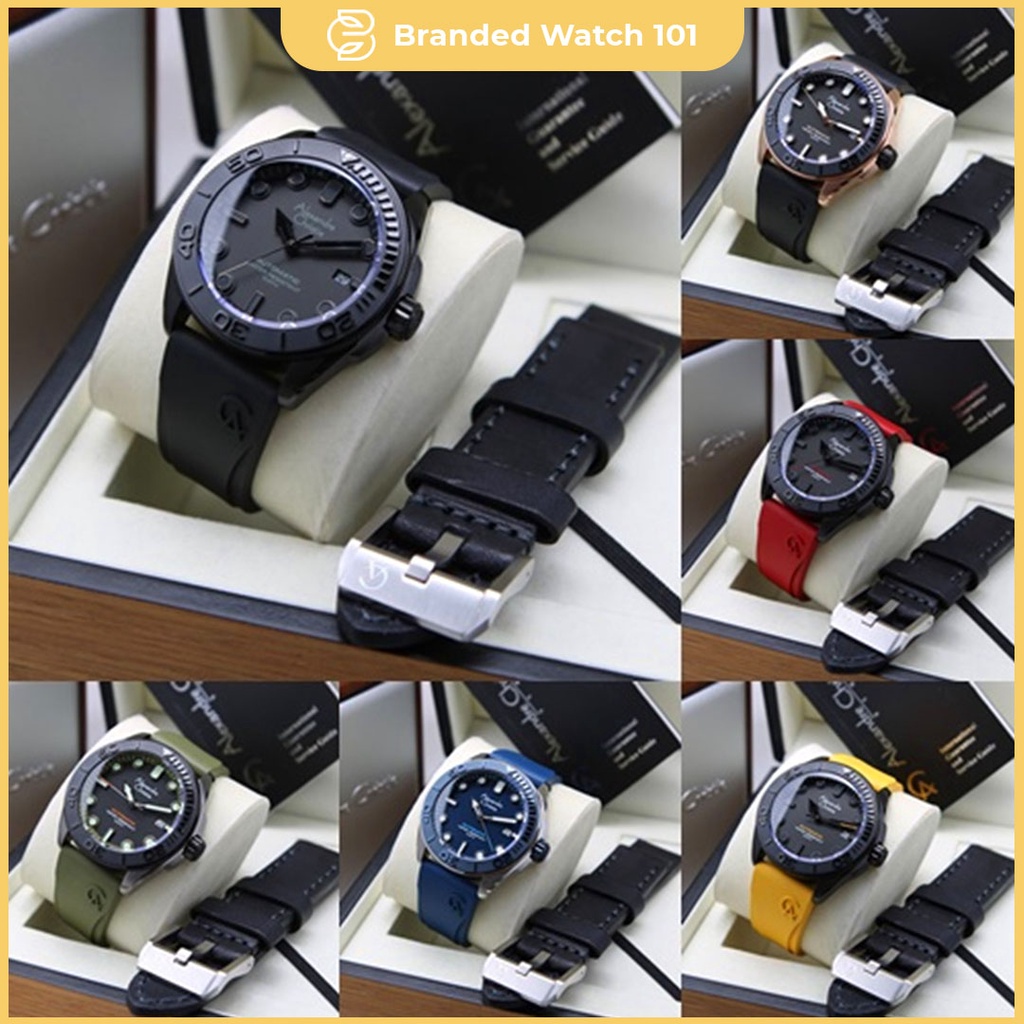 ORIGINAL Jam Tangan Pria Alexandre Christie Automatic AC 3042 / AC3042 / 3042 Garansi Resmi 1 Tahun, Rubber