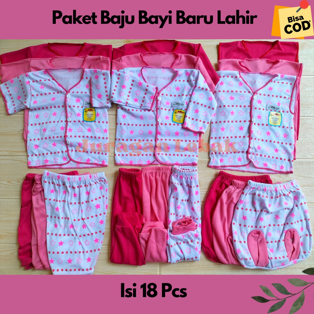 Paket Lahiran Setelan Baju Bayi Celana Bayi Baru Lahir Gift Set Baby 18Pcs (9setel)  - Juragan Lebak