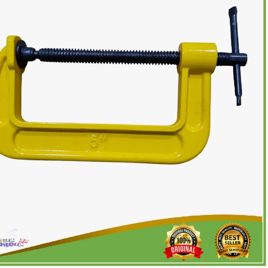 Ready Stock,, Klem C 5 Inch SATUAN - Catok Clamp Penjepit Clam Kayu 5 inch KDK Terbaik