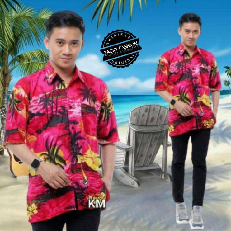 Rekomendasi KEMEJA PANTAI MOTIF HAWAI BALI DEWASA | BAJU PANTAI | HEM MURAH | HEM | LENGAN PENDEK
