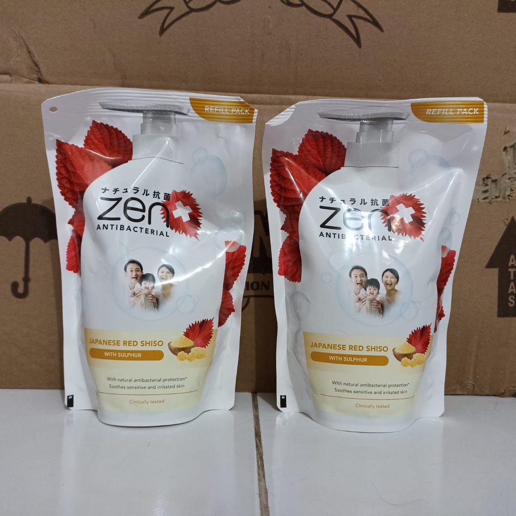 Jual Zen Antibacterial Body Wash Japanese Red Shiso with Sulphur 450ml