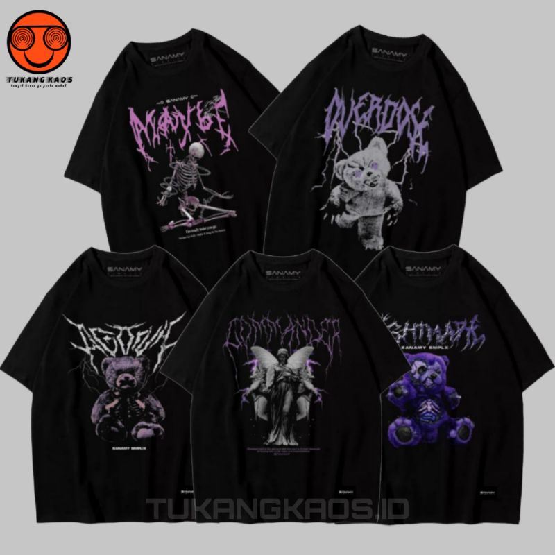 (BISA COD) KAOS DISTRO DARK TEDDY BEAR PRIA WANITA BAJU T-SHIRT CEWEK COWOK MOTIF BONEKA BERUANG KER