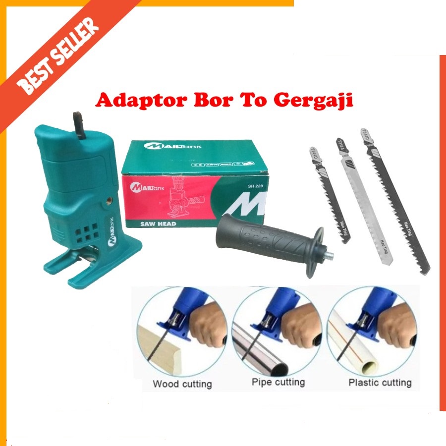 MAILTANK SH-220 Adapter Bor Reciprocating Jigsaw Adaptor Bor Jadi Jigsaw