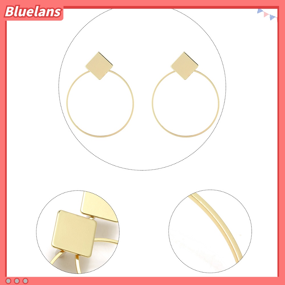 Bluelans Fashion Geometry Diamond Women Ear Hoop Travel Club Jewelry Round Earrings Gift