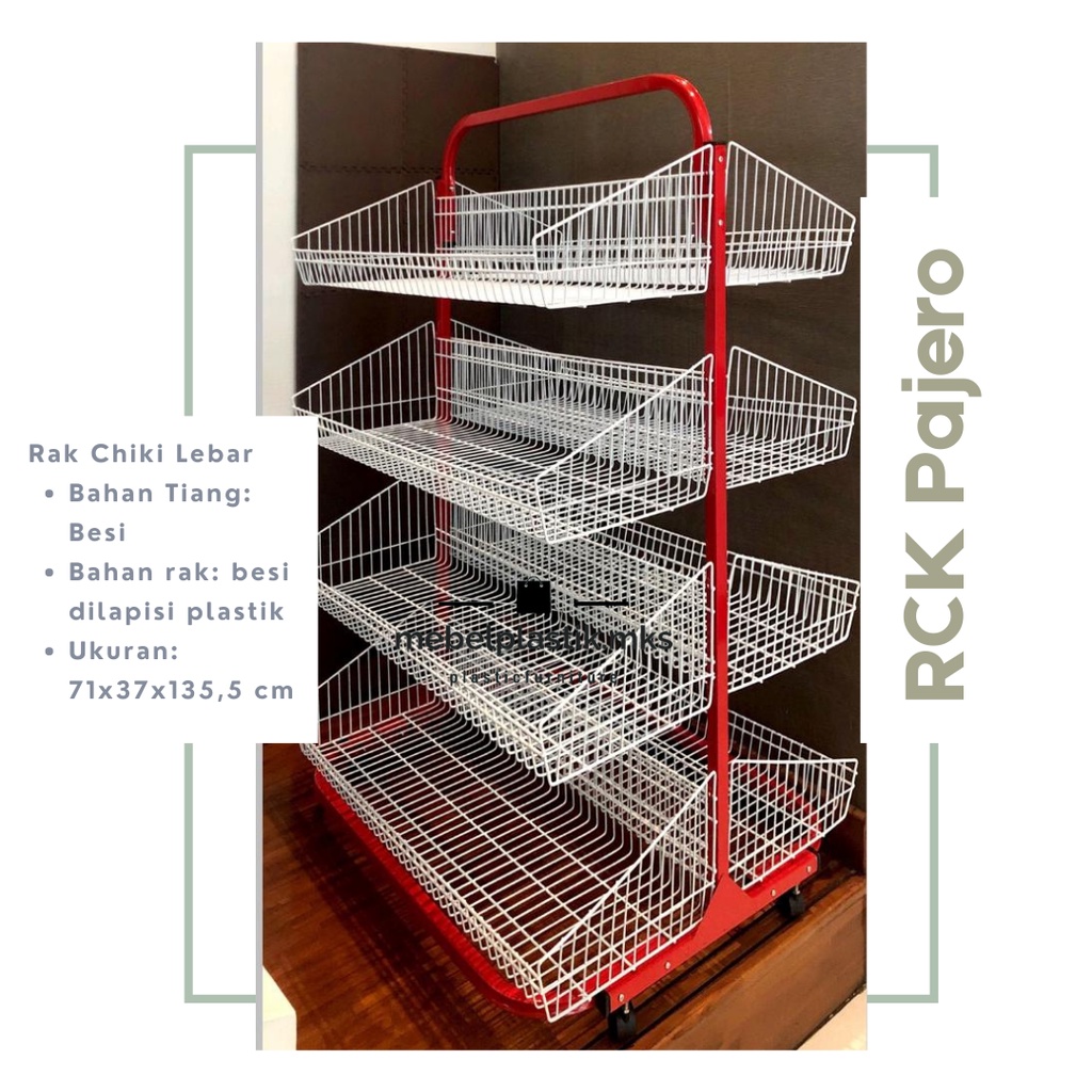 Rak Ciki Lebar/ Rak Chiki Besar Pajero 2 Sisi/ Rak Snack/ Rak Jualan/ Rak Kerupuk