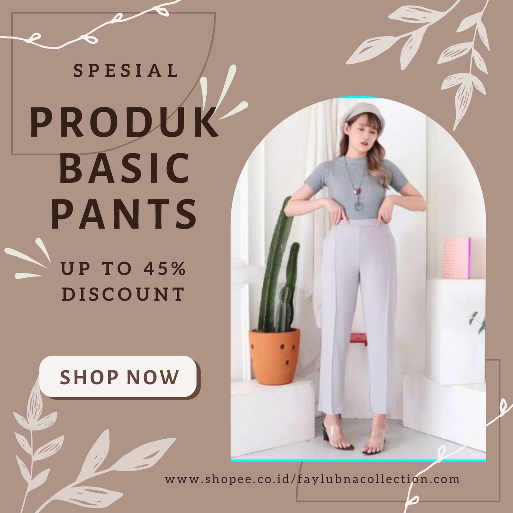 CELANA BASIC SCUBA / CELANA PANJANG PEREMPUAN / BAWAHAN PEREMPUAN / BASIC PANTS