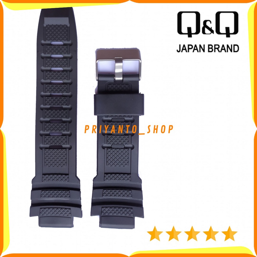 STRAP TALI JAM TANGAN QQ QNQ Q&amp;Q M133 M-133 TALI JAM RUBBER WATCH QnQ M133 HITAM