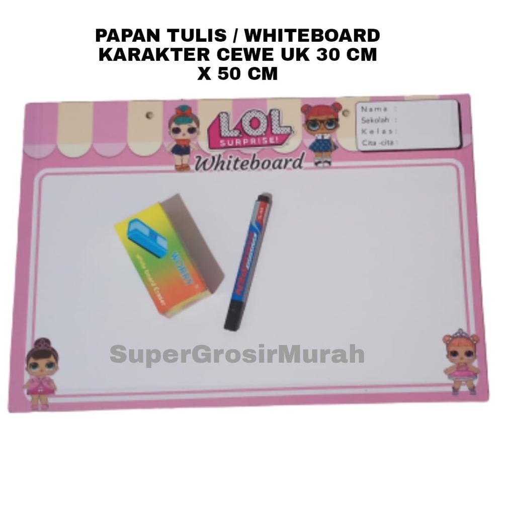 

PRODUK- PAPAN TULIS UK 40X60 CM MOTIF CEWE FREE SPIDOL DAN PENGHAPUS .