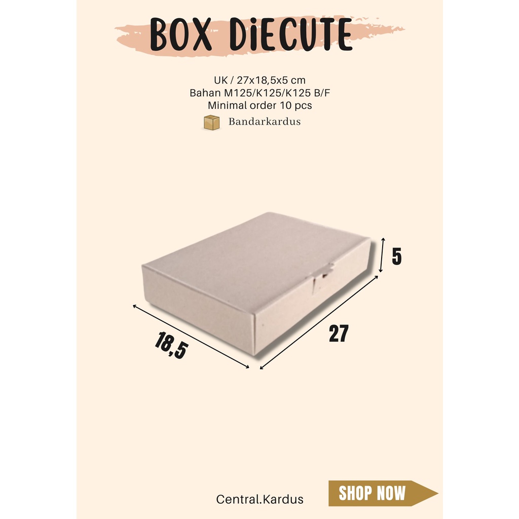 

(Harga paket 10pcs) Box/Kardus/Dus/Kotak Donat/Packing makanan uk/27x18,5x5 cm