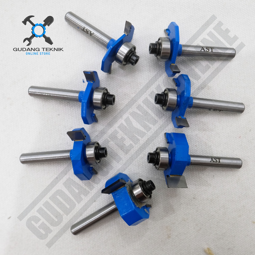 Mata Profil Kayu SLOTING BIT 1/4&quot; x  3mm 4mm 5mm 6mm 8mm 10mm 12mm AST / Mata Trimmer Router 1/4 Inch x  3 4 5 6 8 10 12 mm AST Sloting Bit AST