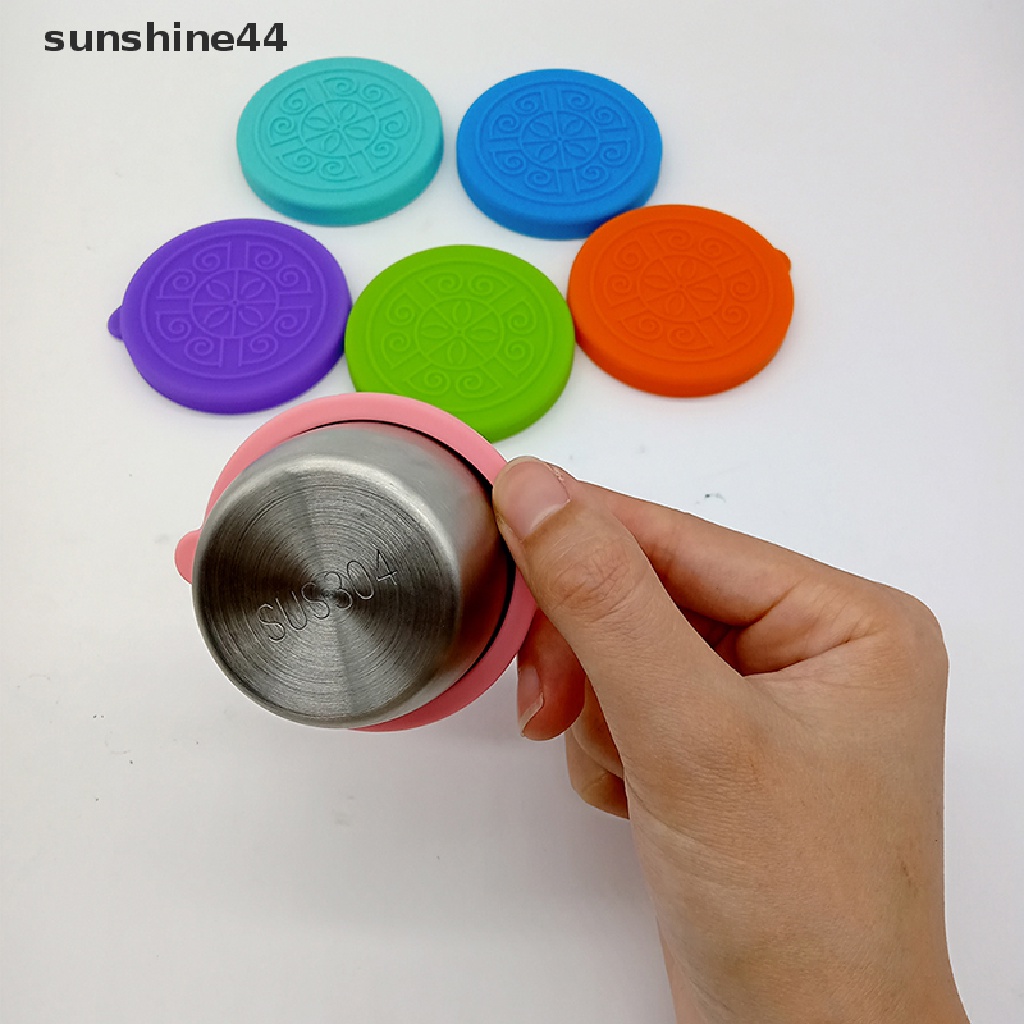 Sunshine 50ml Gelas Saus / Salad Bahan Stainless Steel Reusable Dengan Tutup