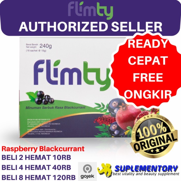 

ORIGINAL MURAH FLIMTY FIber Suplemen Diet Vegan 8 box - Blackcurrent