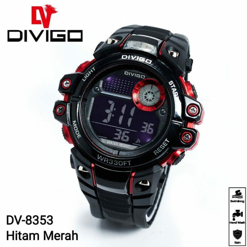 Jam Tangan Divigo 8353 Original Waterproof Kasual Terlaris Pria Rubber