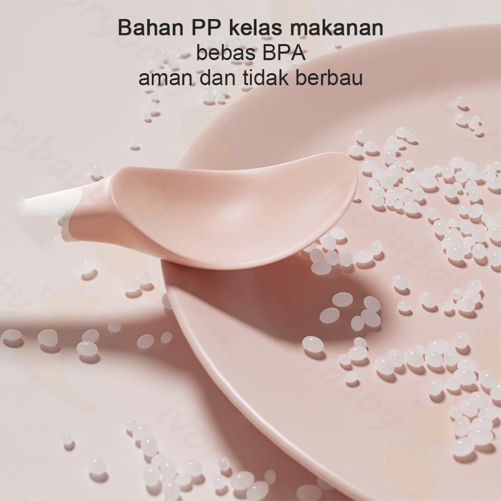 Ivorybaby Sendok dan garpu mpasi bayi silicone Baby Spoon Fork set Peralatan Makan Bayi fleksibel