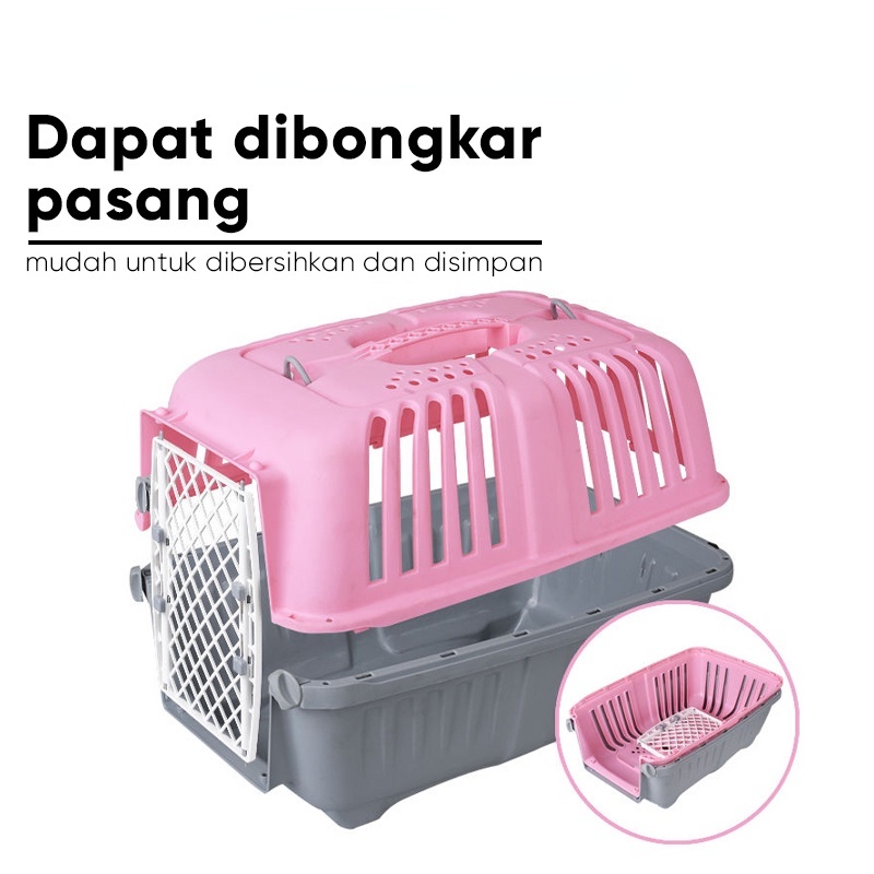 Pet Cargo Kandang Kucing Pet Carrier Kucing Anjing Kennel Box Tas Kandang Travel Hewan Peliharaan