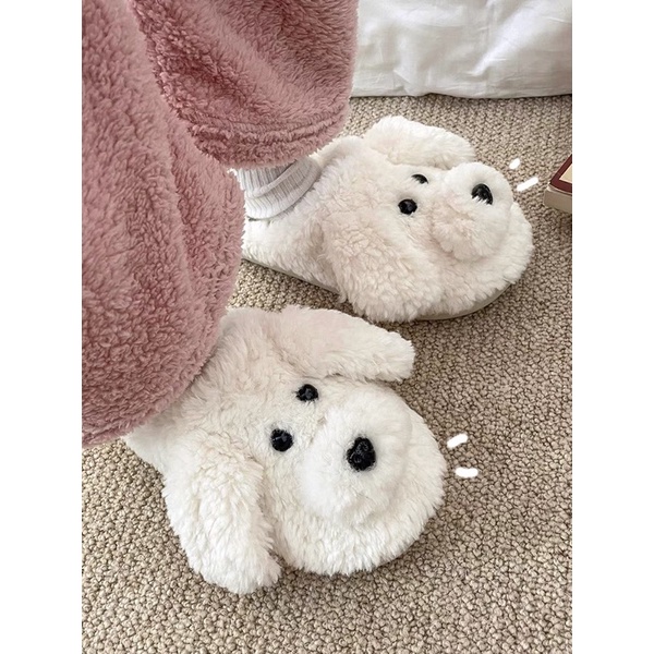 POODLE HOME SLIPPERS / INDOOR HOME SANDAL / SENDAL RUMAH HOTEL FASHION STYLE KOREA / SENDAL KAMAR TIDUR/ SANDAL BULU